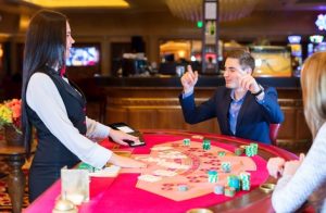 Blackjack table at casino
